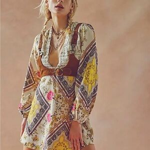 Free People Descanso Mini Dress (cream) size XS